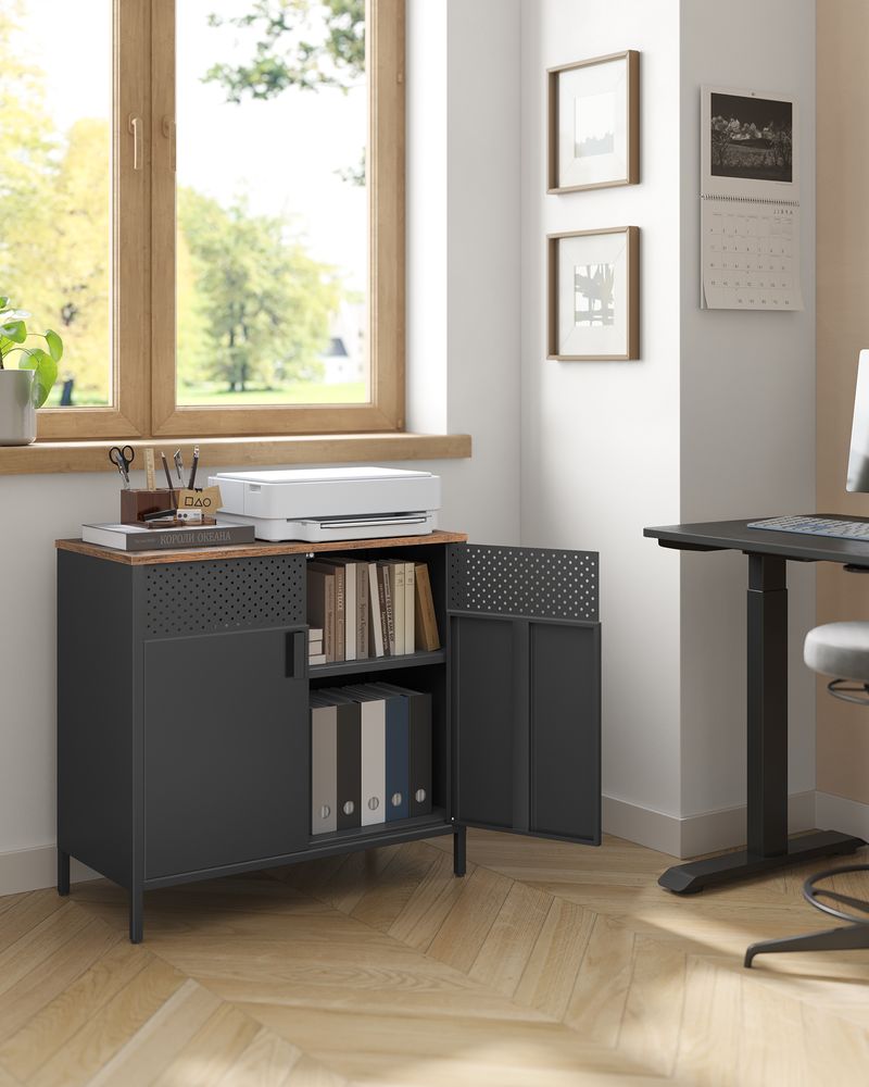 Metal Storage Sideboard | Buffet Cabinet With Adjustable Shelf