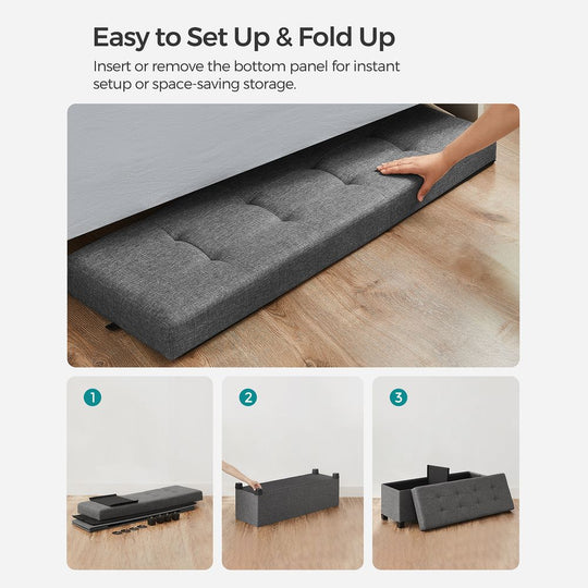 Storage Ottoman Bench | Linen-Look Seating With Hidden Storage