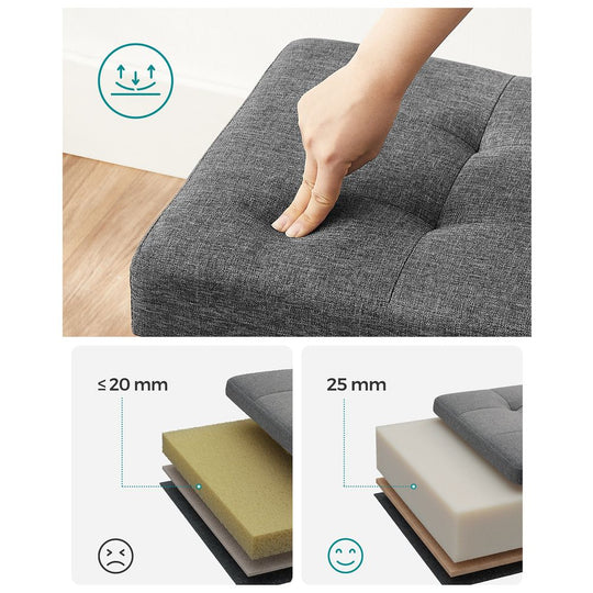 Storage Ottoman Bench | Linen-Look Seating With Hidden Storage