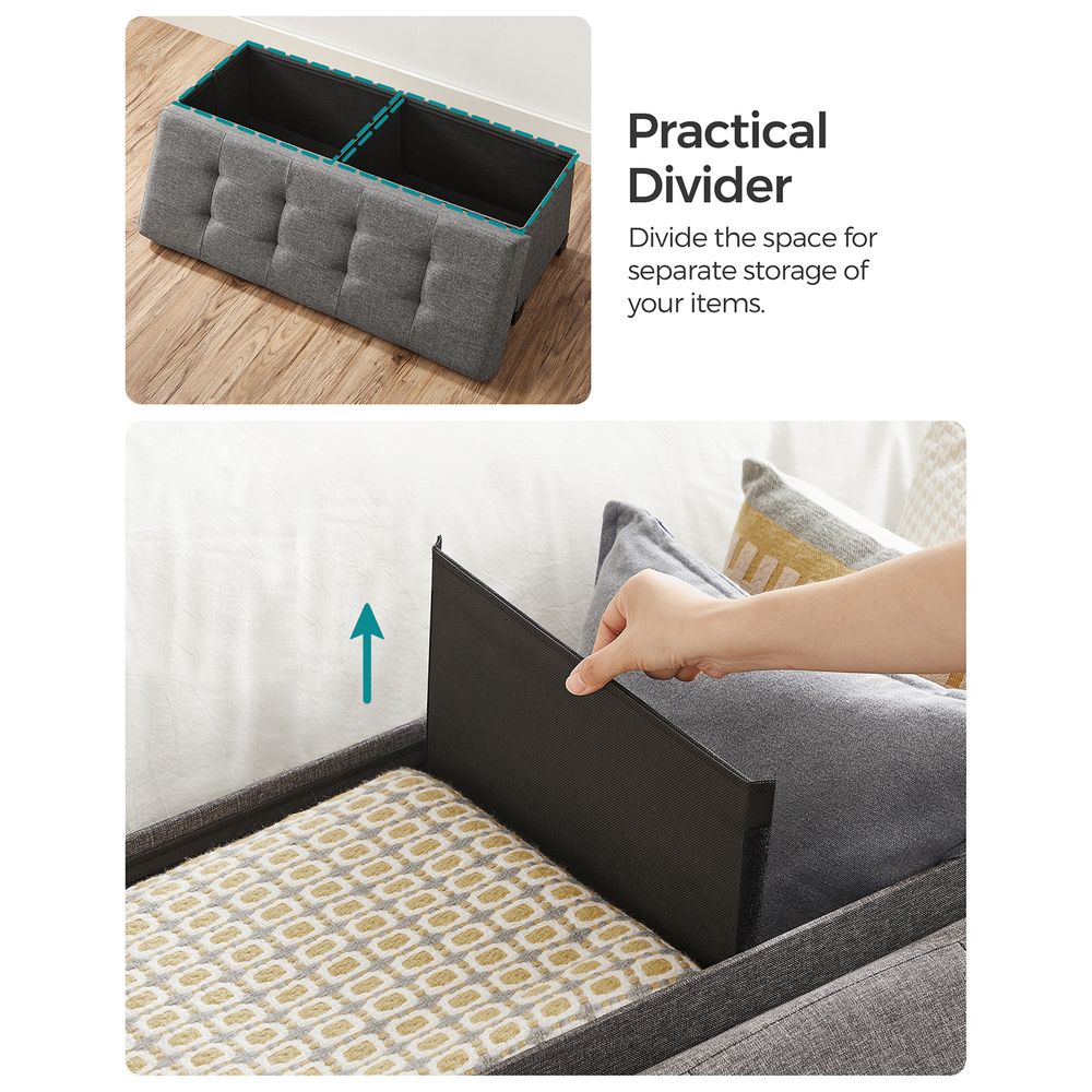 Storage Ottoman Bench | Linen-Look Seating With Hidden Storage