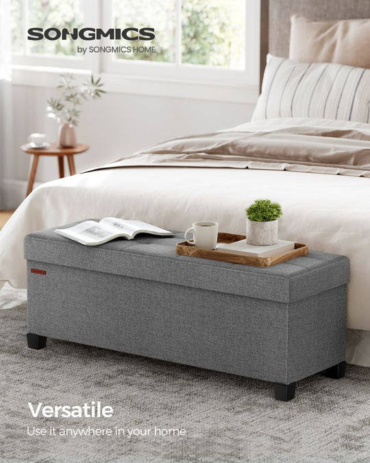 Storage Ottoman Bench | Linen-Look Seating With Hidden Storage