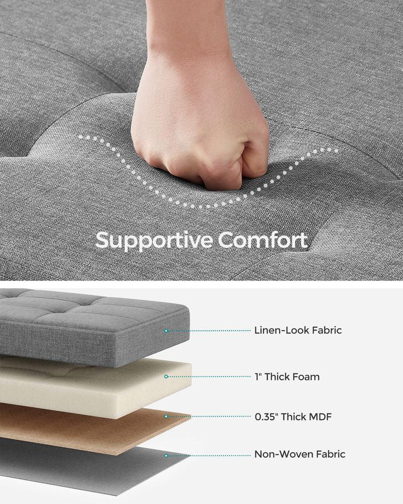 Storage Ottoman Bench | Linen-Look Seating With Hidden Storage