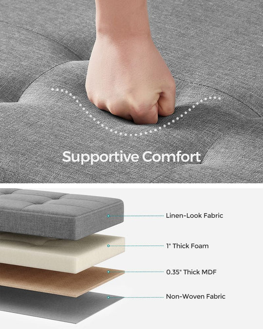Storage Ottoman Bench | Linen-Look Seating With Hidden Storage