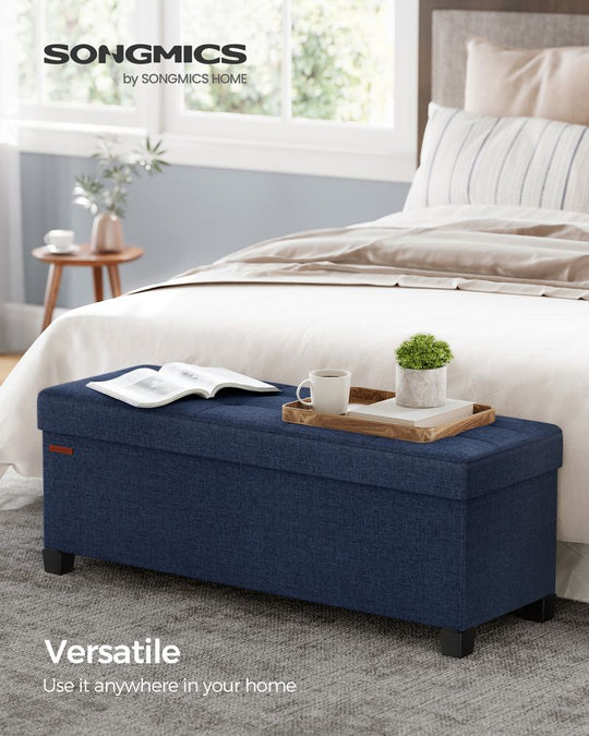 Storage Ottoman Bench | Linen-Look Seating With Hidden Storage