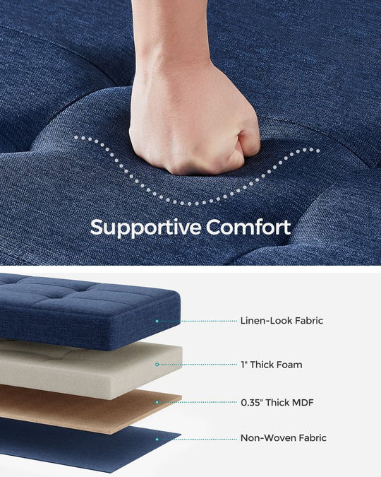 Storage Ottoman Bench | Linen-Look Seating With Hidden Storage
