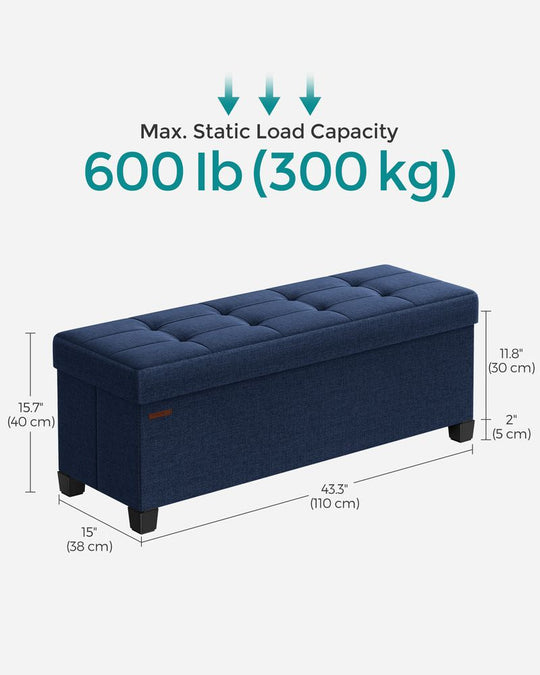Storage Ottoman Bench | Linen-Look Seating With Hidden Storage