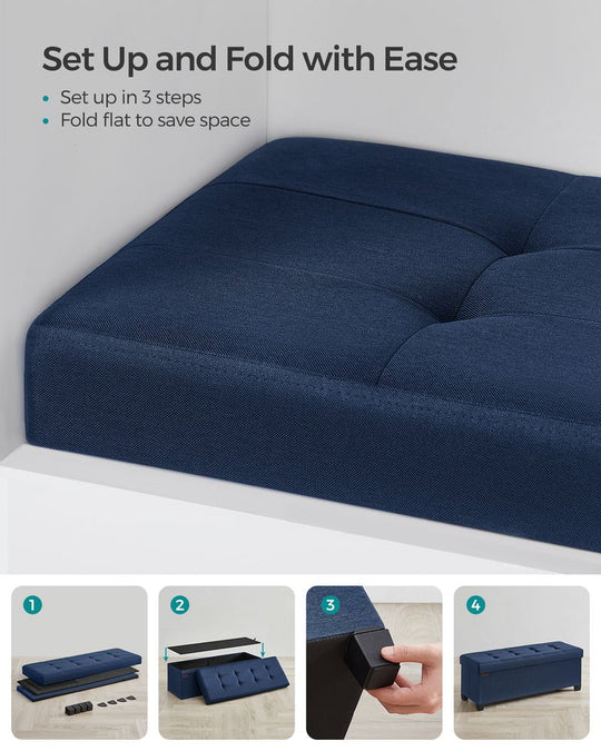 Storage Ottoman Bench | Linen-Look Seating With Hidden Storage