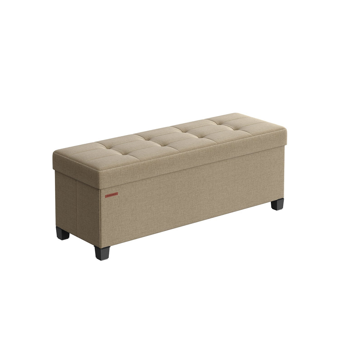 Storage Ottoman Bench | Linen-Look Seating With Hidden Storage