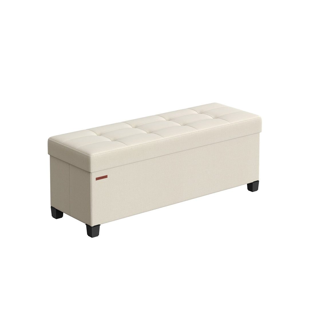 Storage Ottoman Bench | Linen-Look Seating With Hidden Storage