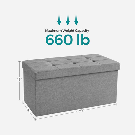 Storage Ottoman Bench | Folding Upholstered Seating With Storage