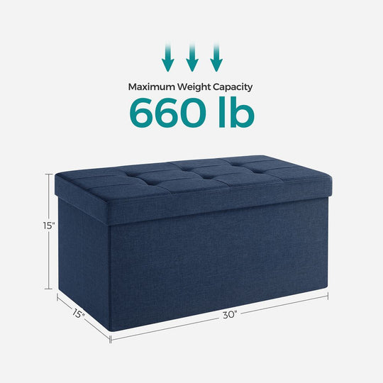 Storage Ottoman Bench | Folding Upholstered Seating With Storage