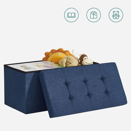 Storage Ottoman Bench | Folding Upholstered Seating With Storage