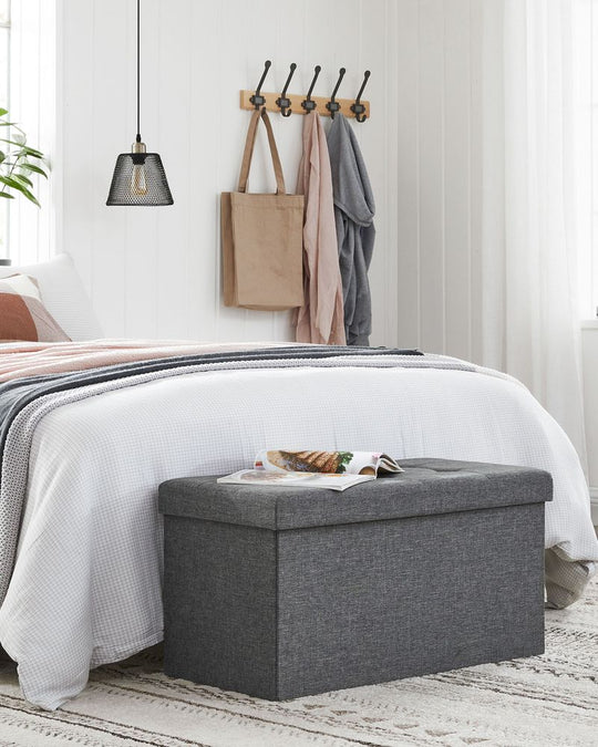 Storage Ottoman Bench | Folding Upholstered Seating With Storage