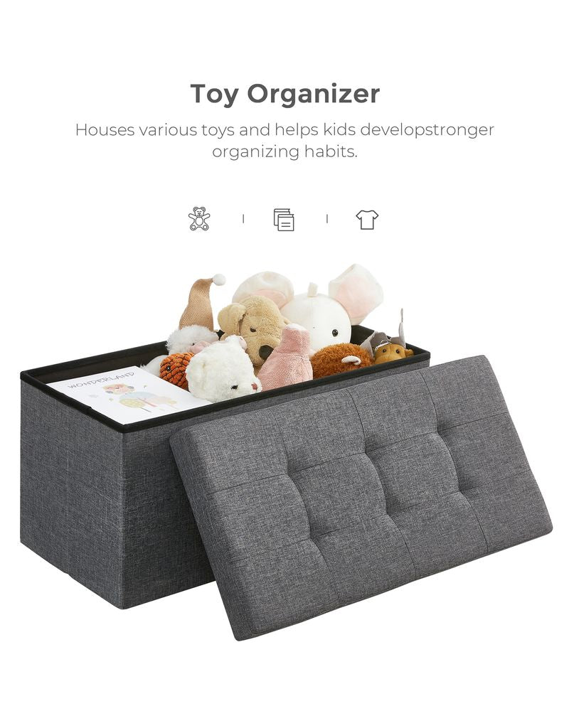 Storage Ottoman Bench | Folding Upholstered Seating With Storage