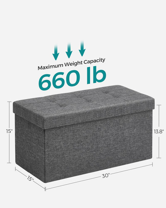 Storage Ottoman Bench | Folding Upholstered Seating With Storage