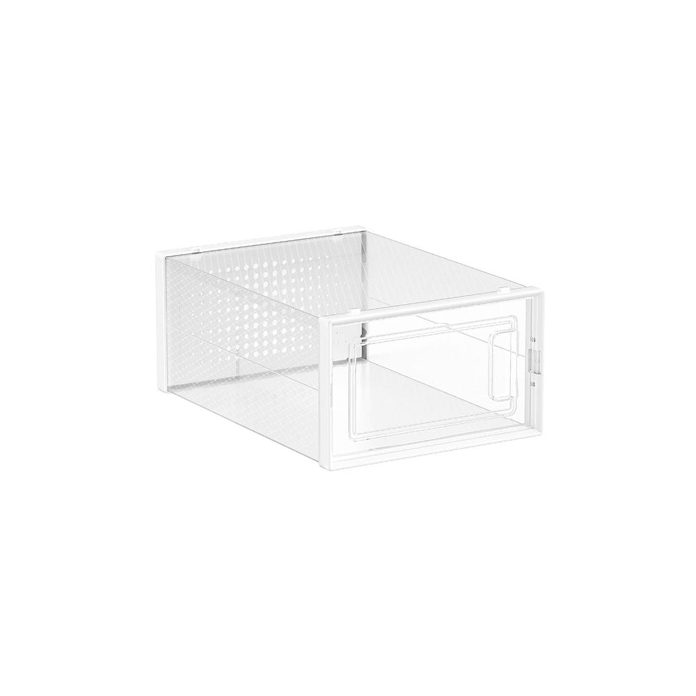 Stackable Shoe Storage Boxes | Clear Drop Front Organizer Set