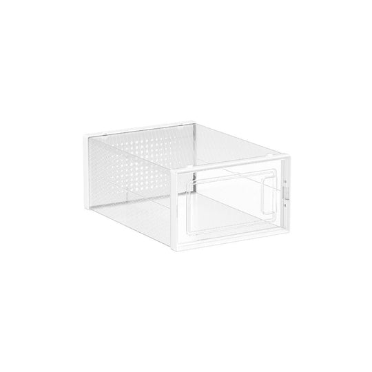 Stackable Shoe Storage Boxes | Clear Drop Front Organizer Set