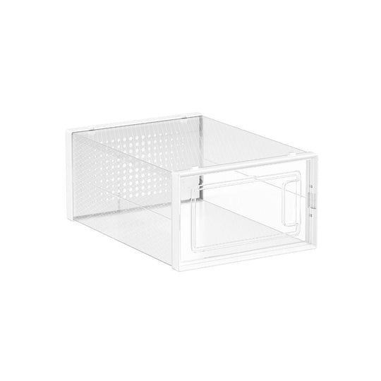 Stackable Shoe Storage Boxes | Clear Drop Front Organizer Set