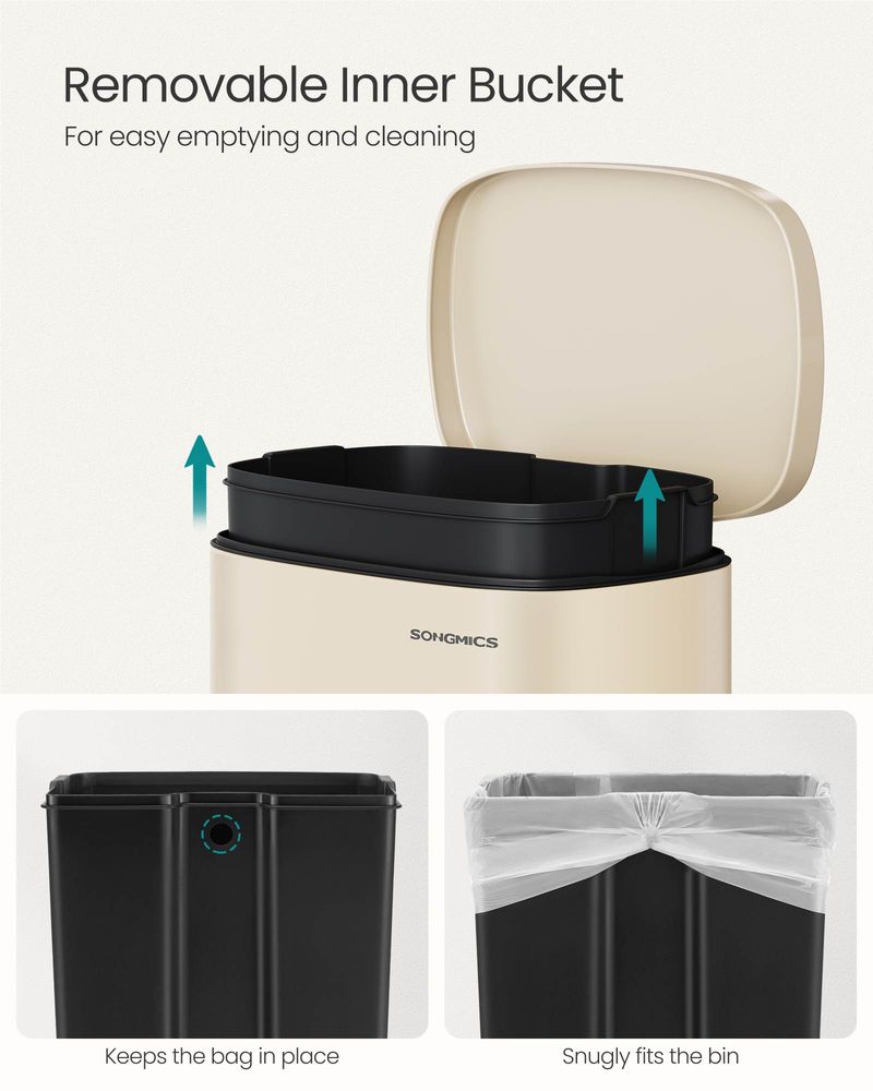 Step Pedal Trash Can | Quiet Close Lid For Kitchens