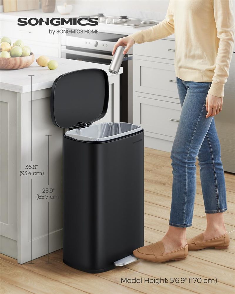 Step Pedal Trash Can | Quiet Close Lid For Kitchens