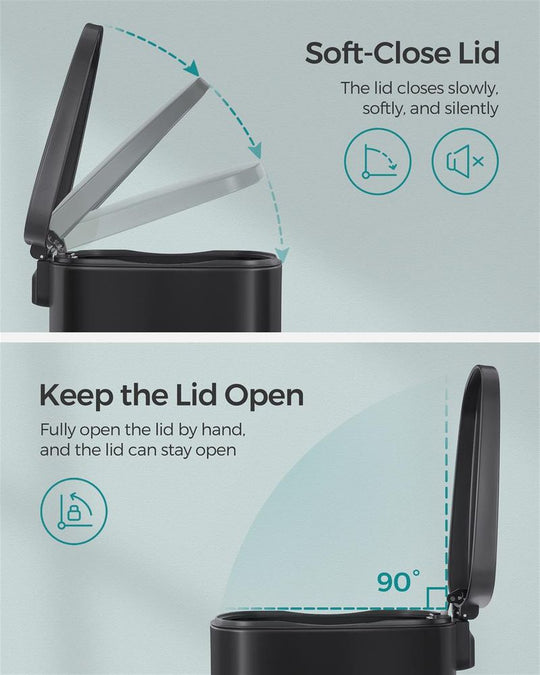 Step Pedal Trash Can | Quiet Close Lid For Kitchens