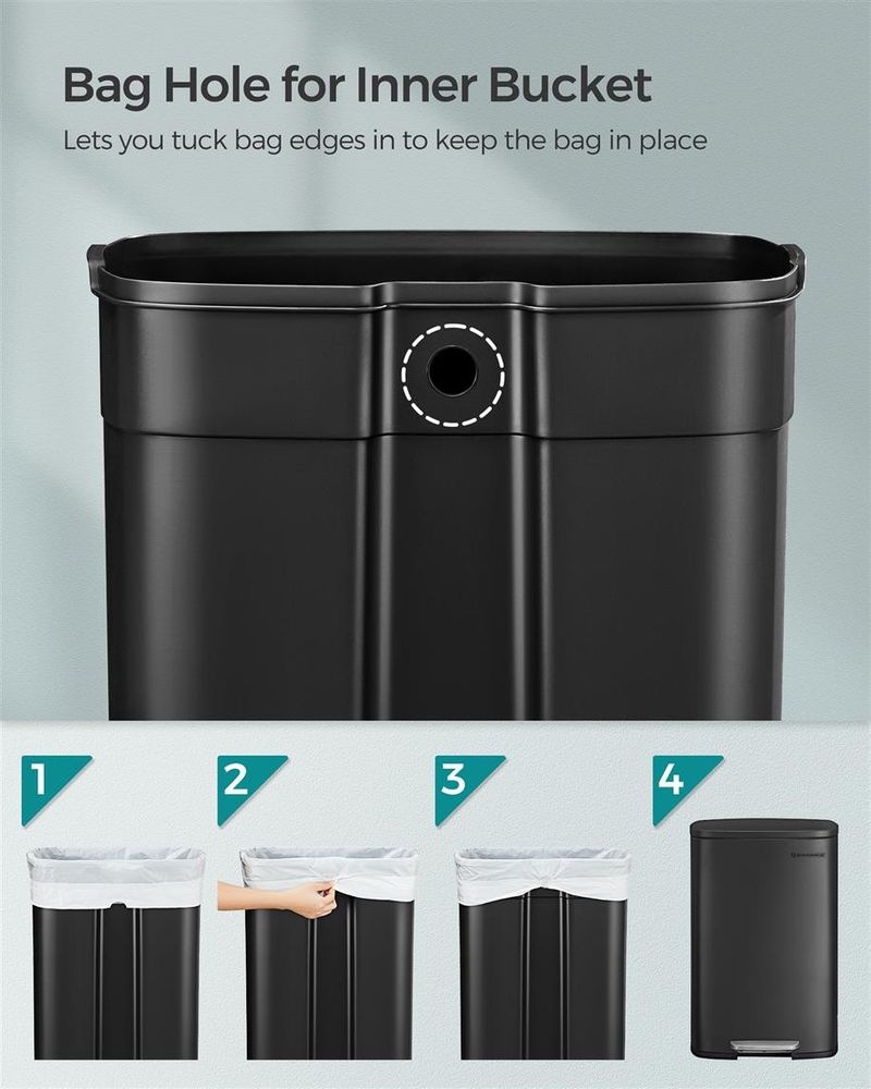 Step Pedal Trash Can | Quiet Close Lid For Kitchens