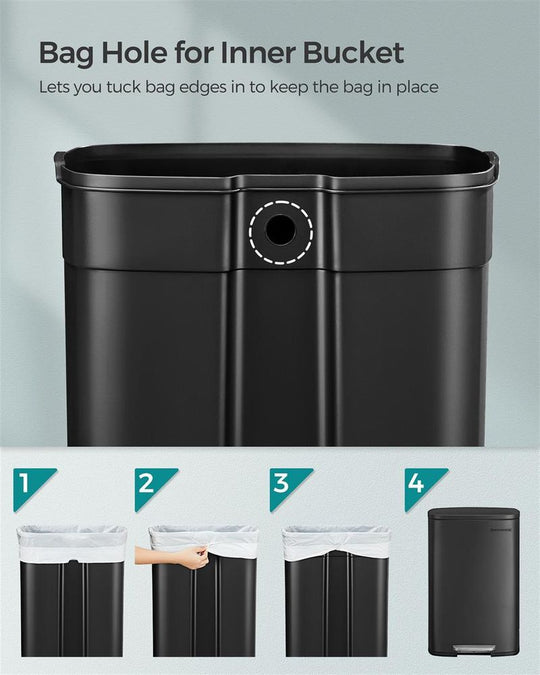 Step Pedal Trash Can | Quiet Close Lid For Kitchens