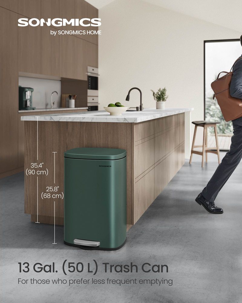 Step Pedal Trash Can | Quiet Close Lid For Kitchens