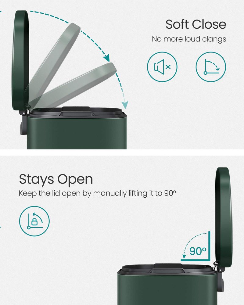 Step Pedal Trash Can | Quiet Close Lid For Kitchens