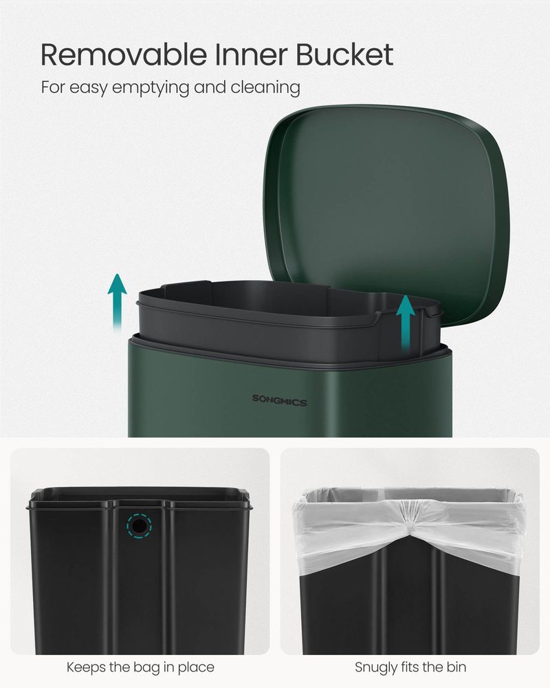 Step Pedal Trash Can | Quiet Close Lid For Kitchens