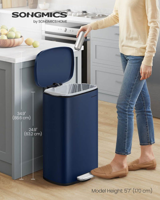 Step Pedal Trash Can | Quiet Close Lid For Kitchens