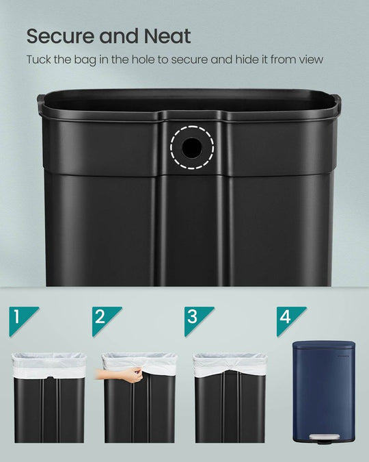 Step Pedal Trash Can | Quiet Close Lid For Kitchens