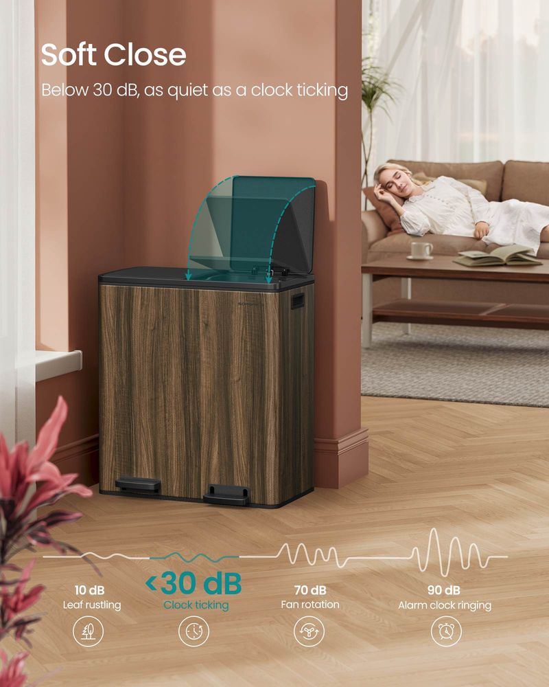 Dual Compartment Step Trash Can | Recycling Bin For Kitchens