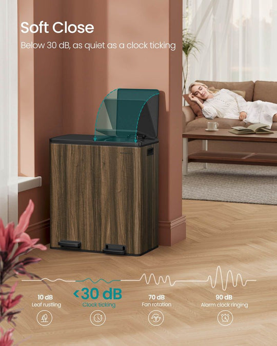 Dual Compartment Step Trash Can | Recycling Bin For Kitchens
