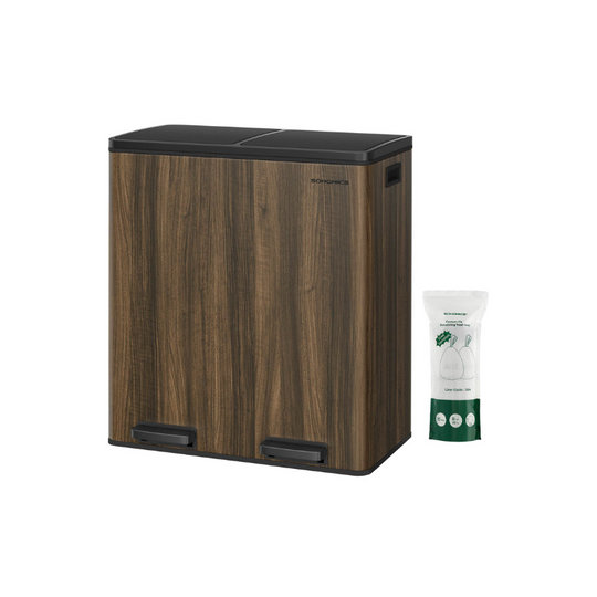 Dual Compartment Step Trash Can | Recycling Bin For Kitchens