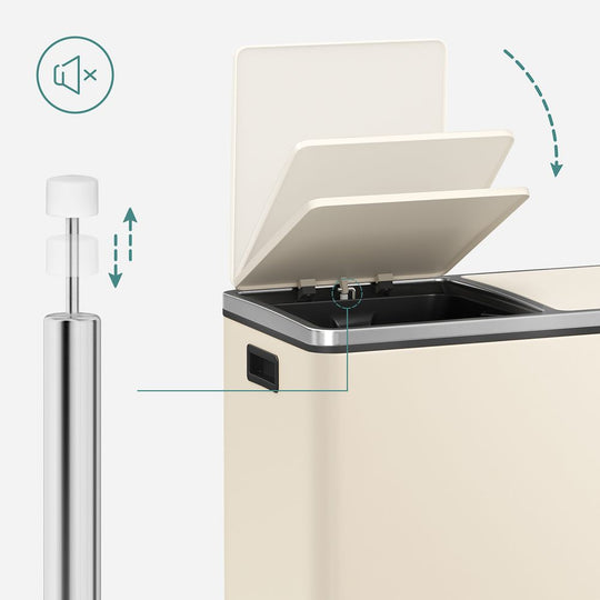 Dual Compartment Step Trash Can | Recycling Bin For Kitchens