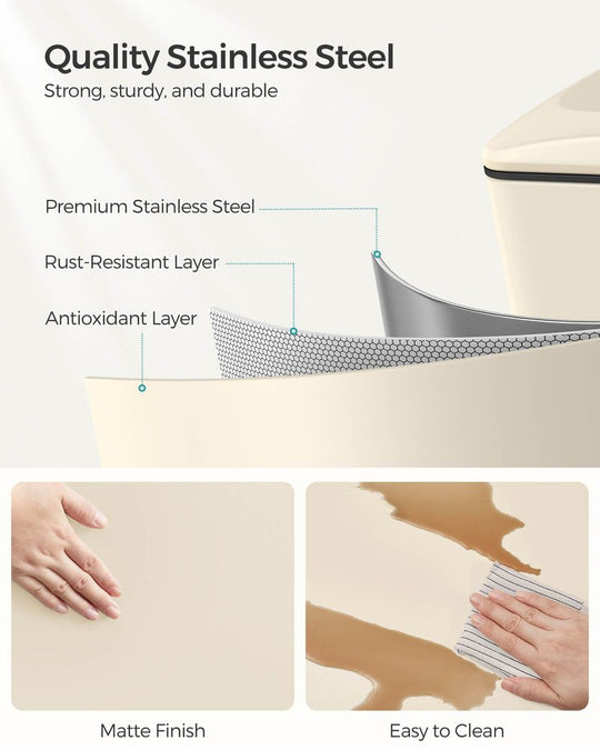 Slim Step Trash Can | Quiet Close Lid For Narrow Spaces