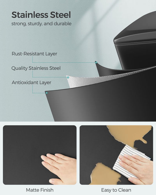 Slim Step Trash Can | Quiet Close Lid For Narrow Spaces
