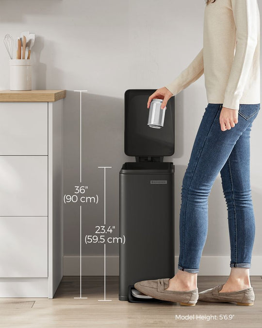 Slim Step Trash Can | Quiet Close Lid For Narrow Spaces