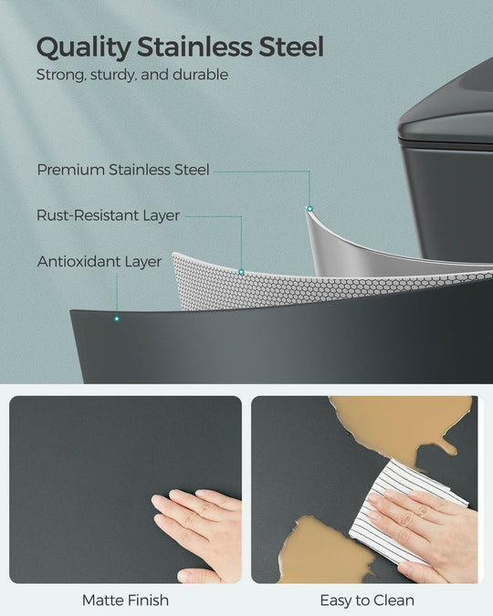 Slim Step Trash Can | Quiet Close Lid For Narrow Spaces