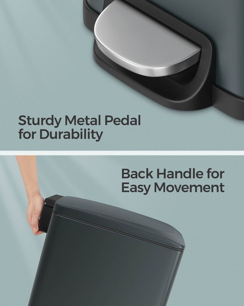 Slim Step Trash Can | Quiet Close Lid For Narrow Spaces