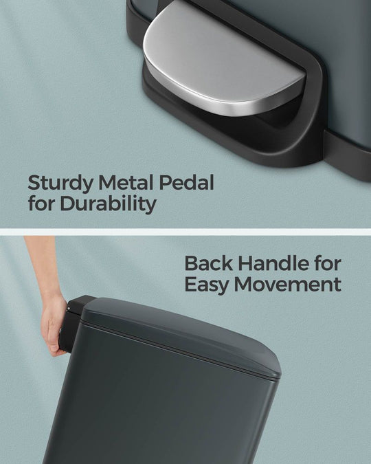 Slim Step Trash Can | Quiet Close Lid For Narrow Spaces