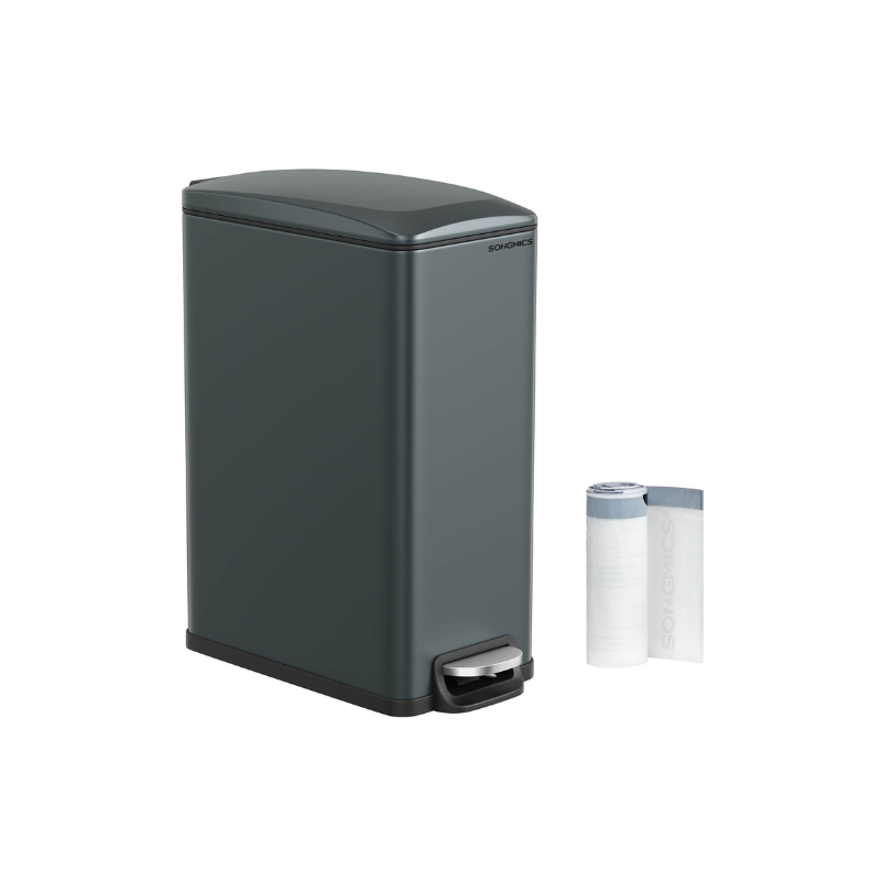 Slim Step Trash Can | Quiet Close Lid For Narrow Spaces