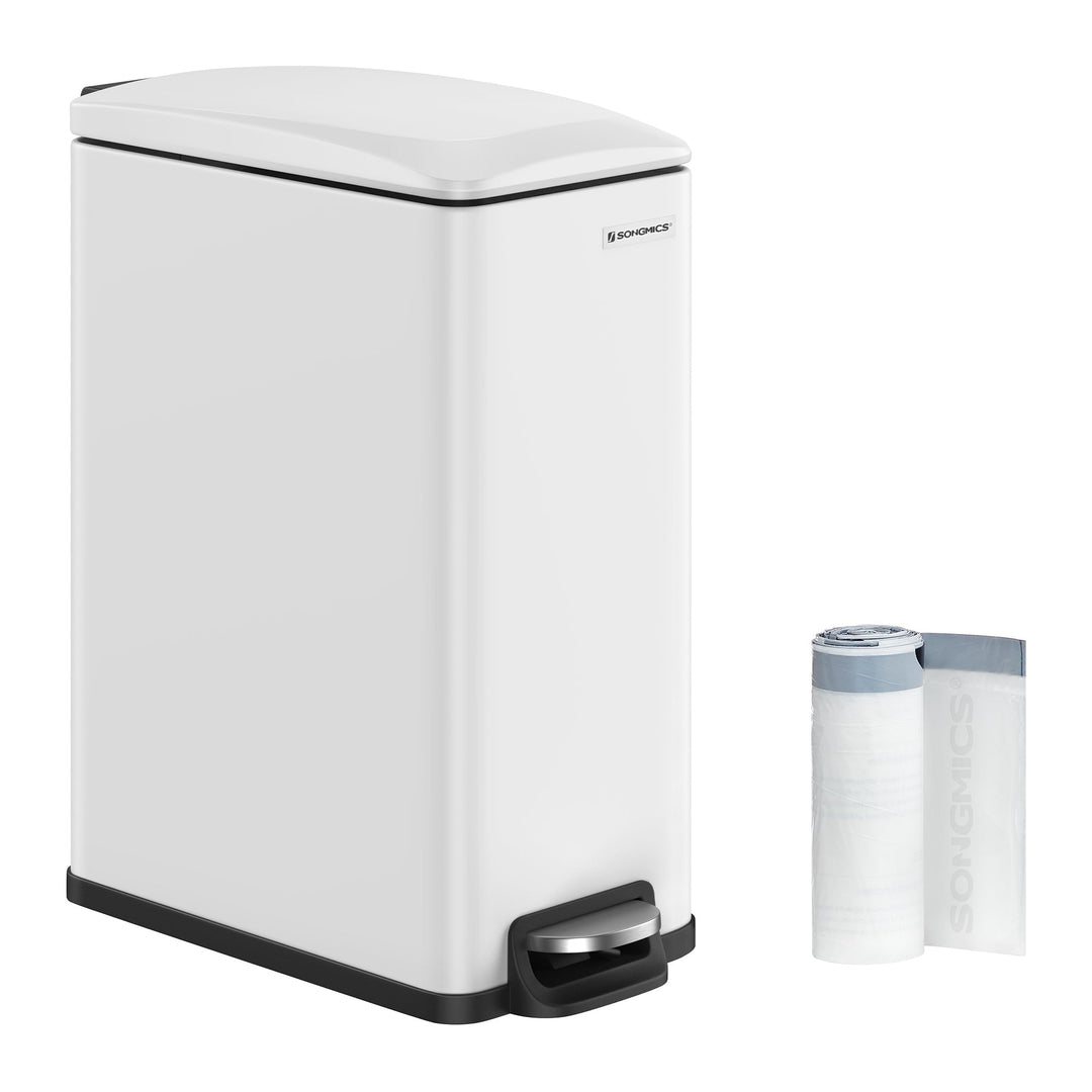 Slim Step Trash Can | Quiet Close Lid For Narrow Spaces