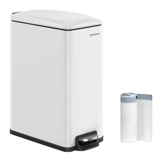 Slim Step Trash Can | Quiet Close Lid For Narrow Spaces