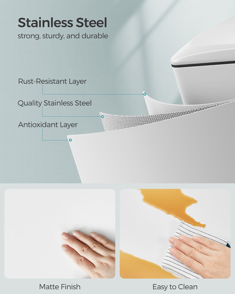 Slim Step Trash Can | Quiet Close Lid For Narrow Spaces