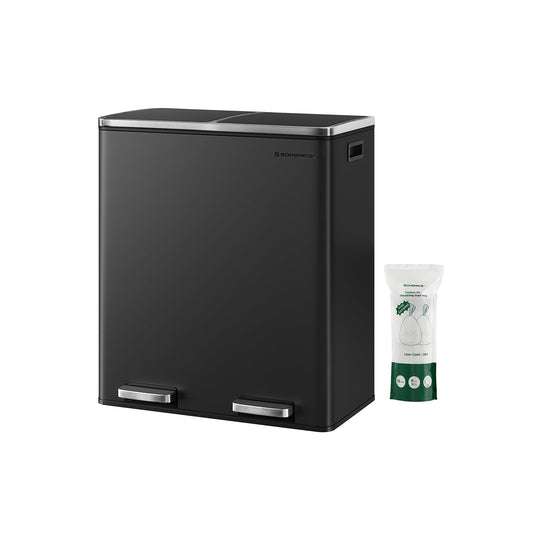 Dual Compartment Step Trash Can | Recycling Bin For Kitchens