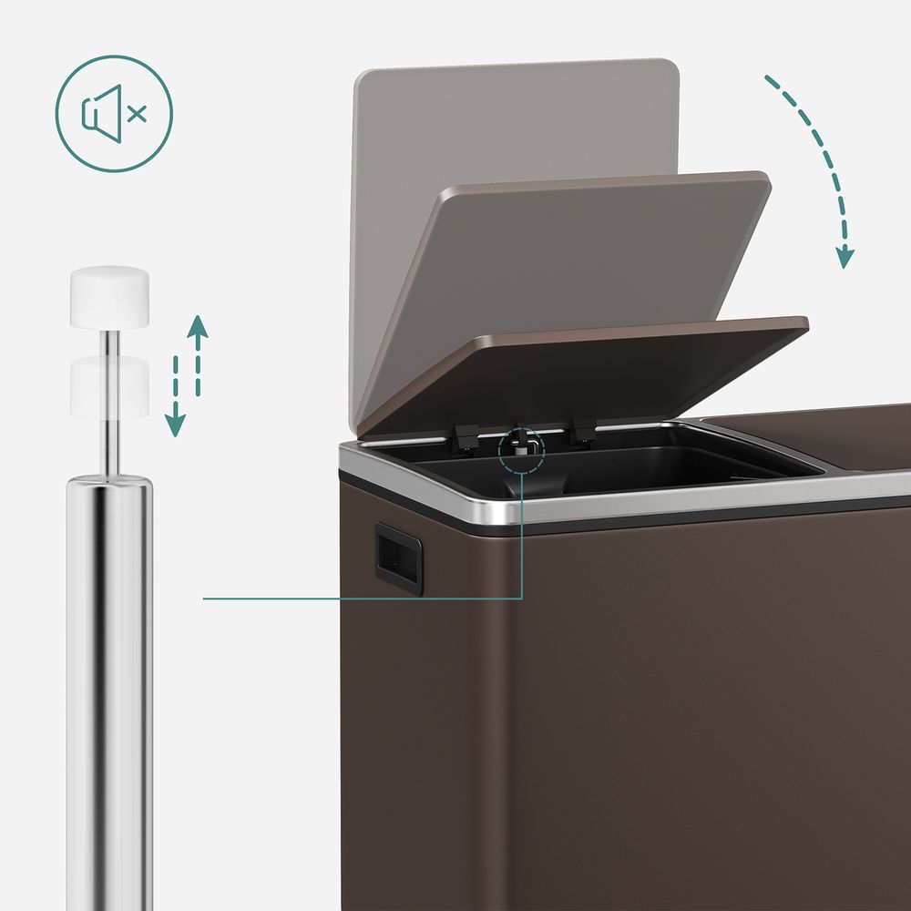 Dual Compartment Step Trash Can | Recycling Bin For Kitchens