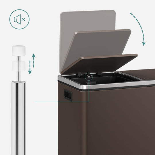 Dual Compartment Step Trash Can | Recycling Bin For Kitchens