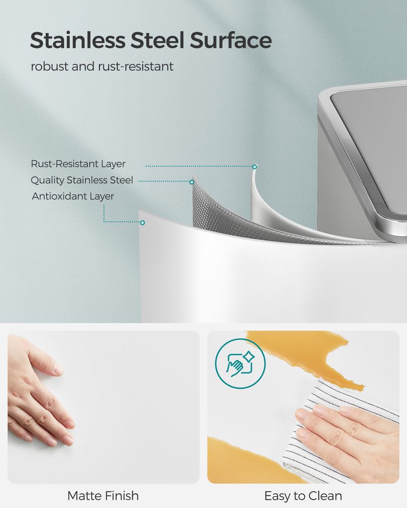 Dual Compartment Step Trash Can | Recycling Bin For Kitchens